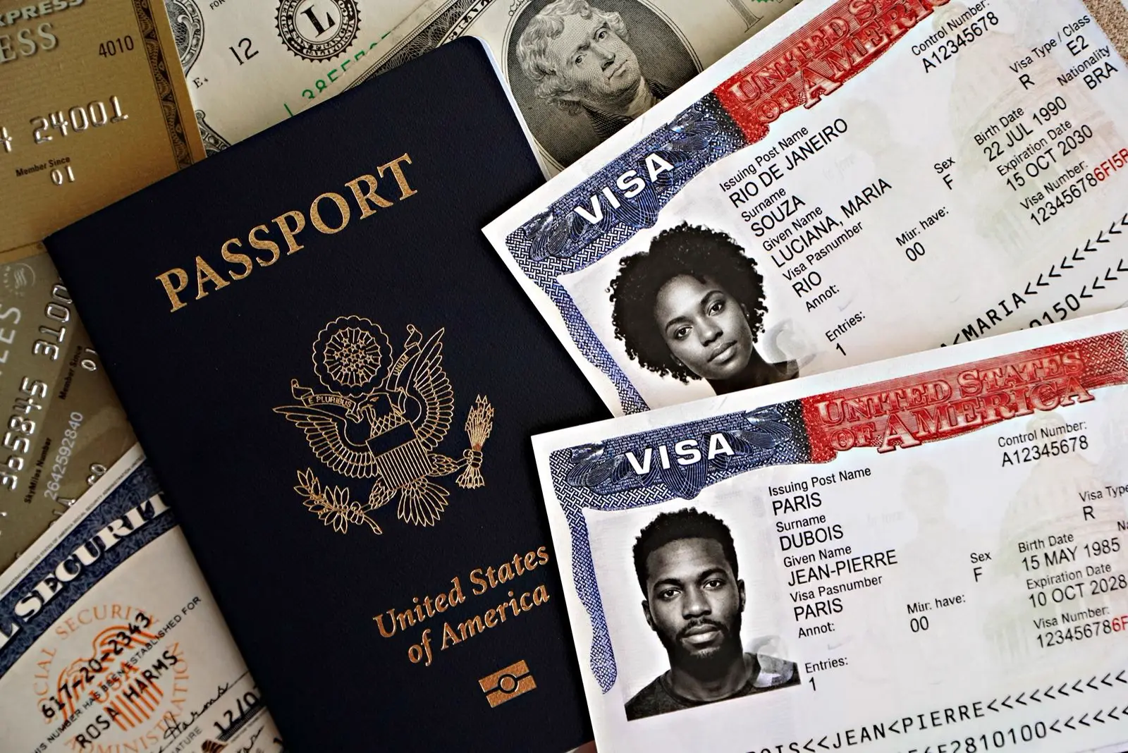 A United States passport with visas, the kind of paperwork an apostille supports